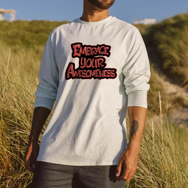 ACE2™ Embrace Your Awesomeness Men's Long Sleeve T-shirt-A sold by Shopnova