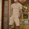 Summer Solid Color Sports Casual Short-sleeved Shorts Suit sold by Shopnova