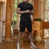 Summer Solid Color Sports Casual Short-sleeved Shorts Suit sold by Shopnova