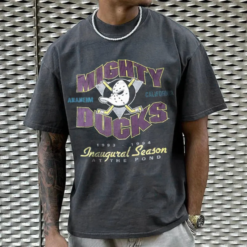 Mighty Ducks Men's Streetwear Casual T-Shirts sold by Shopnova
