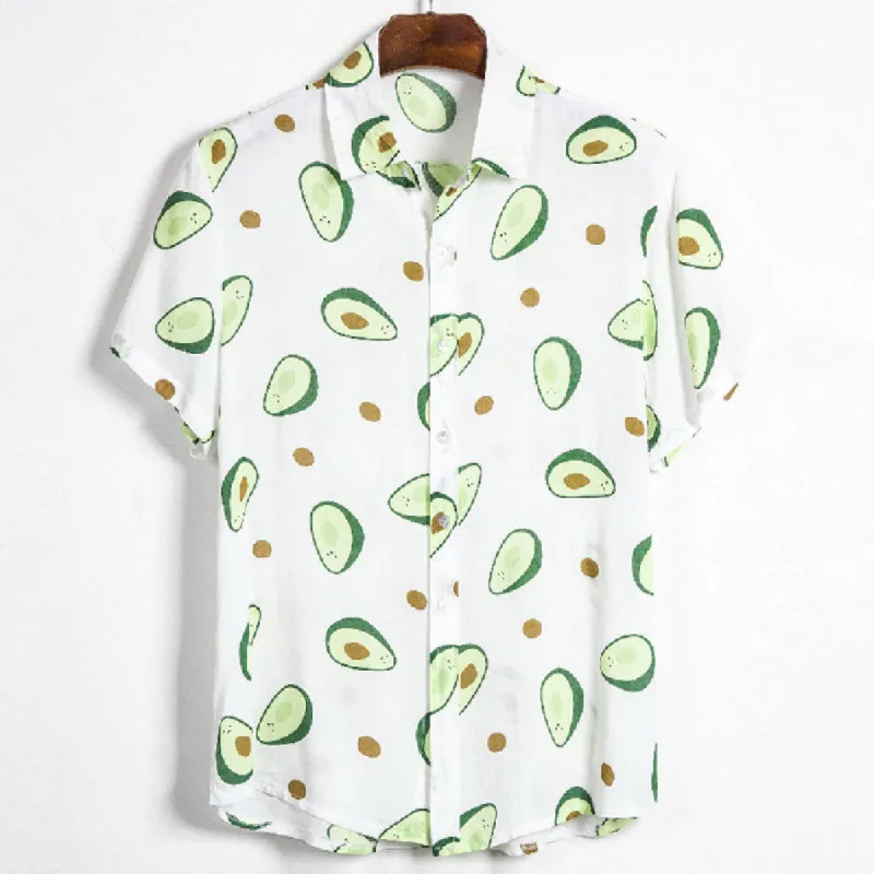 Cotton And Linen Printed Pocket Button-down Shirt sold by Shopnova