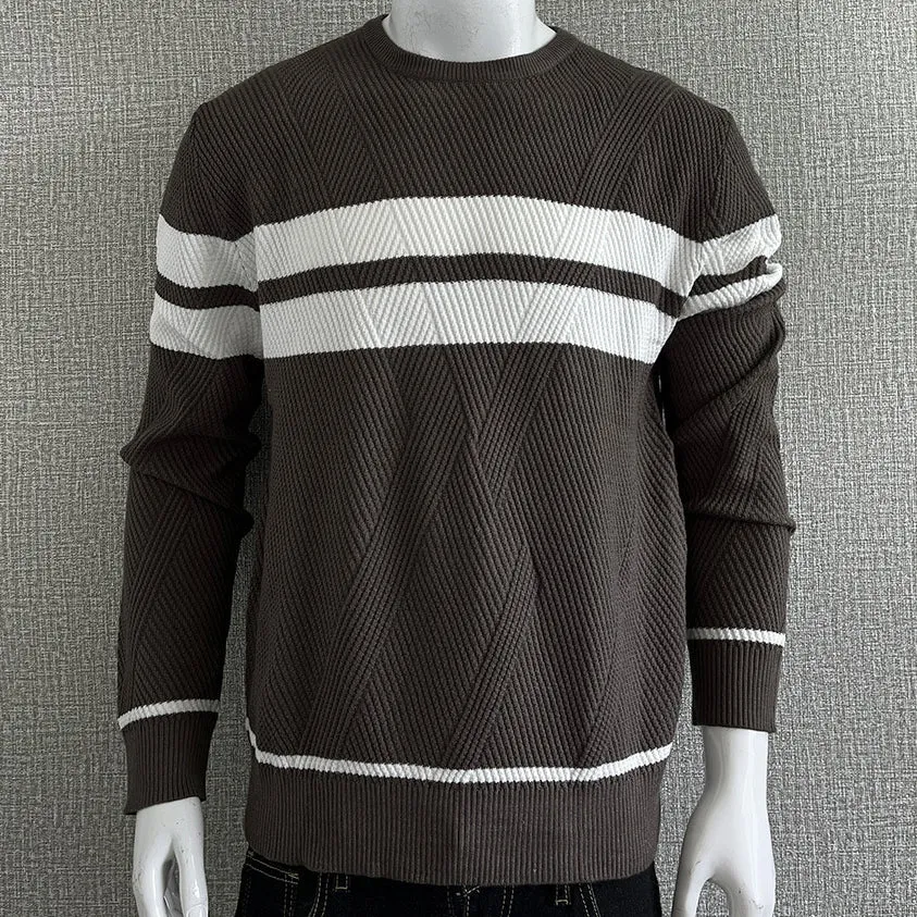 Striped Color-block Men's Sweater sold by Shopnova