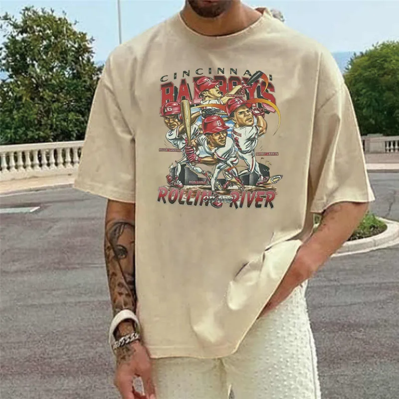 Alphabet Graphic Print Casual Short Sleeve Men's T-Shirt sold by Shopnova