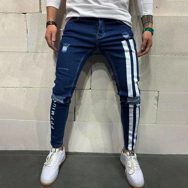 Wool Ripped Patch Denim Pants sold by Shopnova