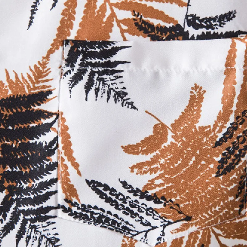 Cotton And Linen Printed Pocket Button-down Shirt sold by Shopnova product image thumbnail 4