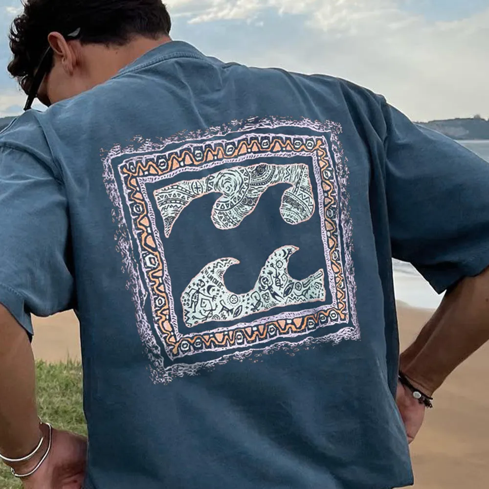 Men's Fashion Waves Graphics Casual T-Shirts sold by Shopnova product image thumbnail 2