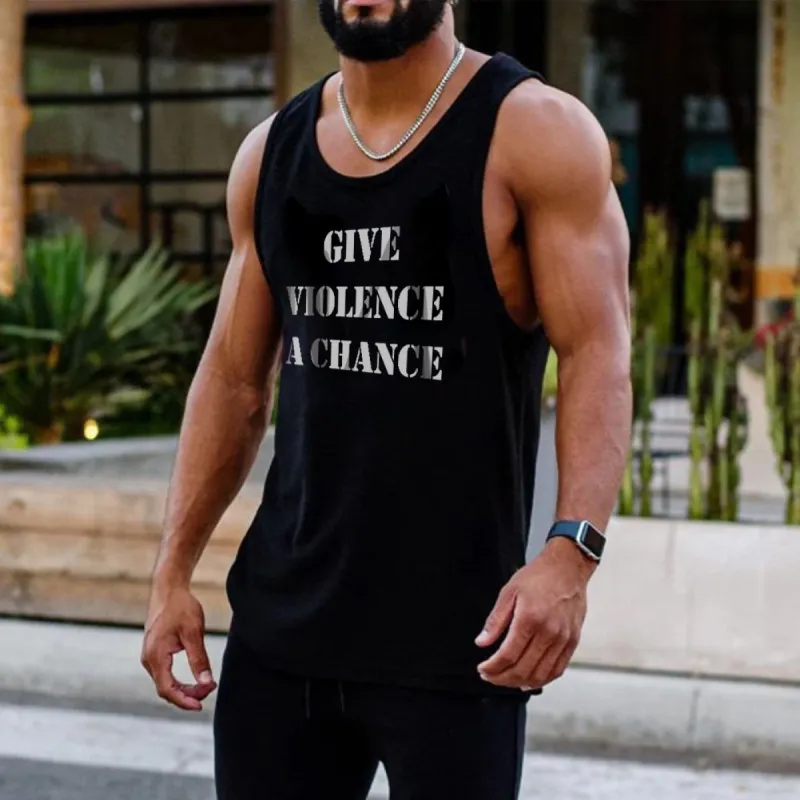 Alphabet Print Loose Casual Men's Vest sold by Shopnova