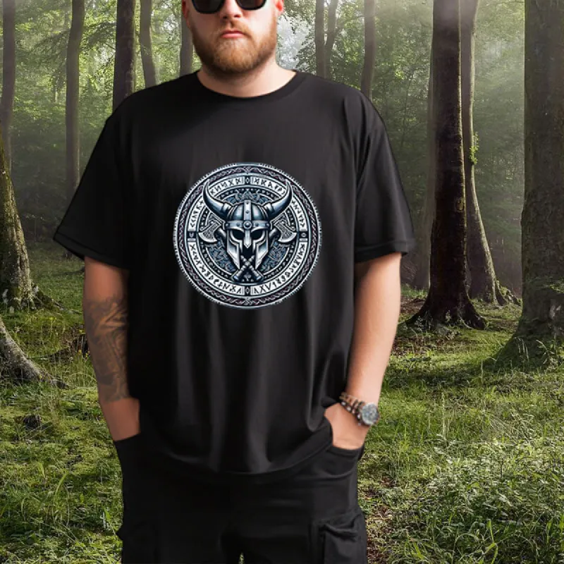 Viking Armor and Axe Print Men's Short Sleeve T-Shirt sold by Shopnova