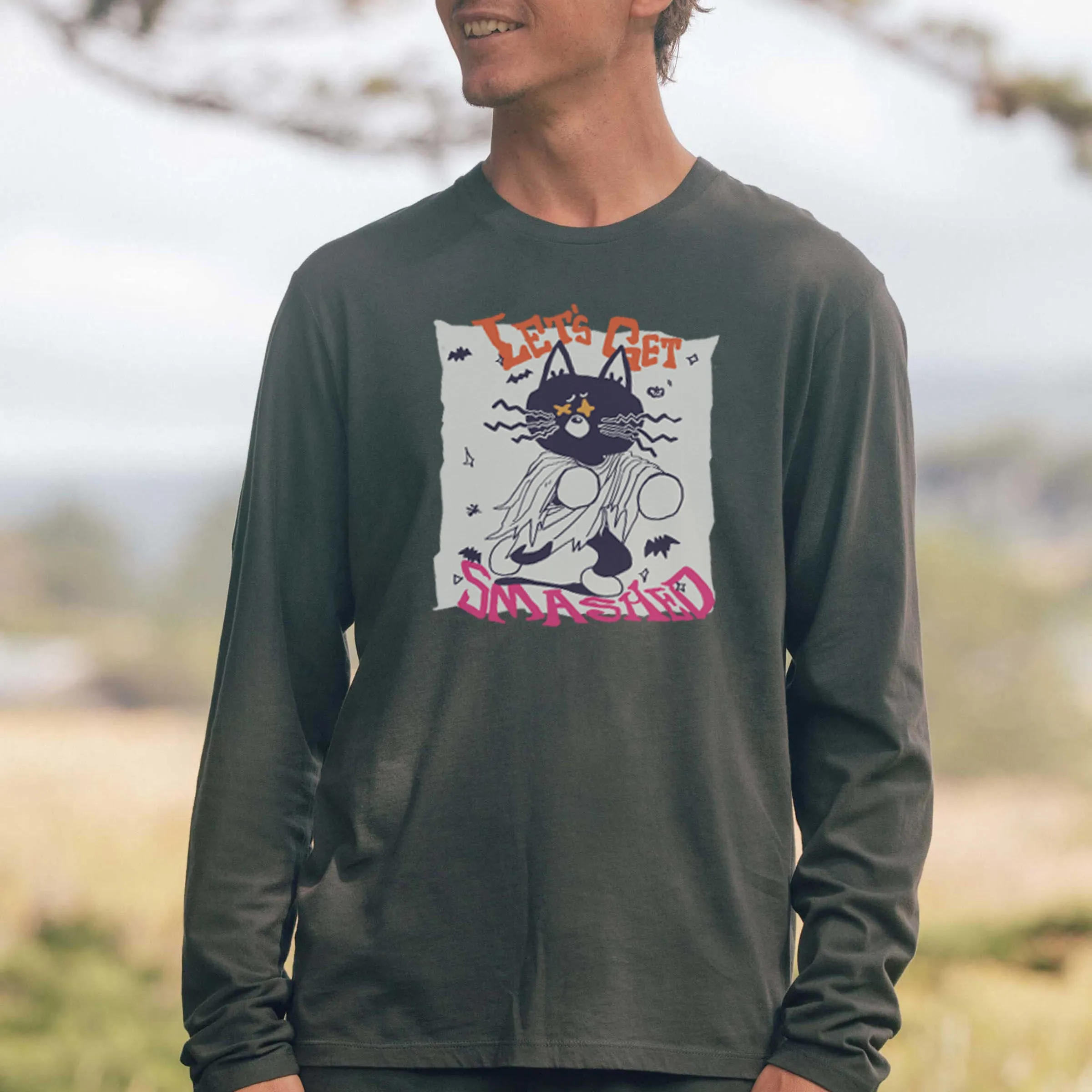 NOVAROPA™ Halloween Graphics Casual Men's Long Sleeve T-shirt-B sold by Shopnova