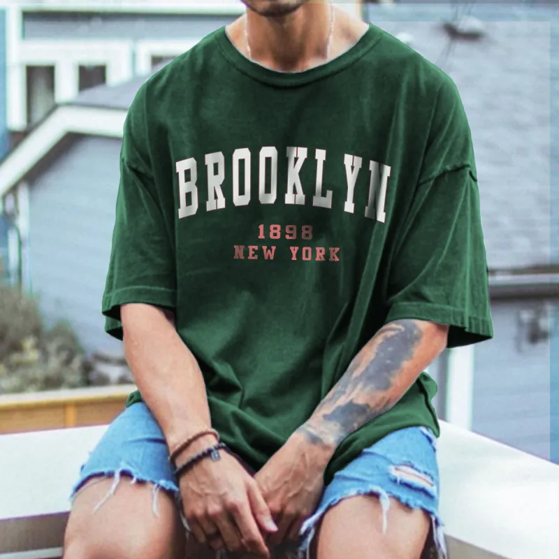 Alphabet Graphic Print Men's Short Sleeve T-Shirt sold by Shopnova