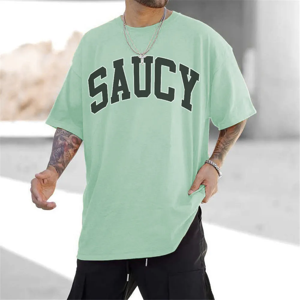 Street Trend Casual Monogram Print Crew Neck T-Shirt sold by Shopnova product image thumbnail 5