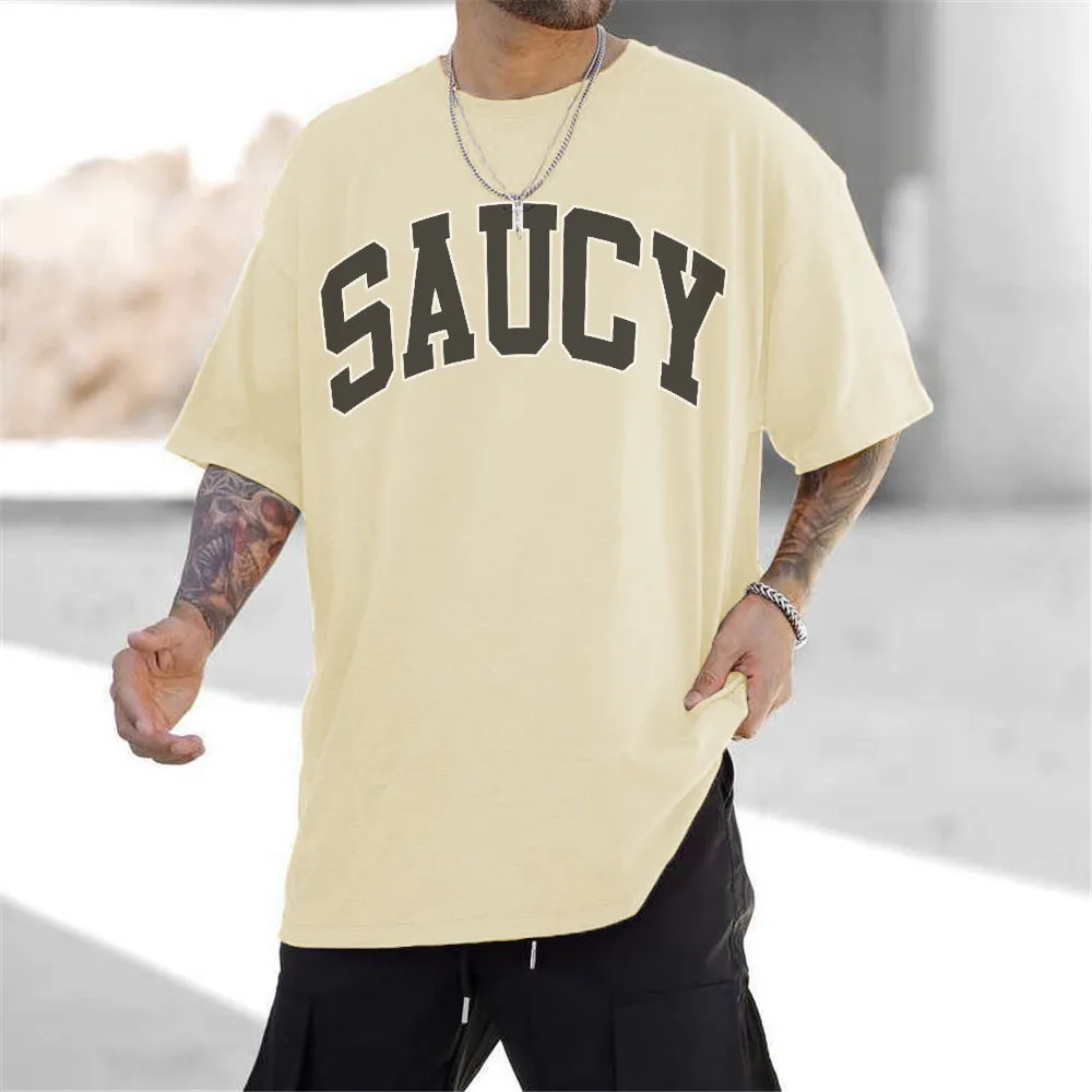 Street Trend Casual Monogram Print Crew Neck T-Shirt sold by Shopnova product image thumbnail 3