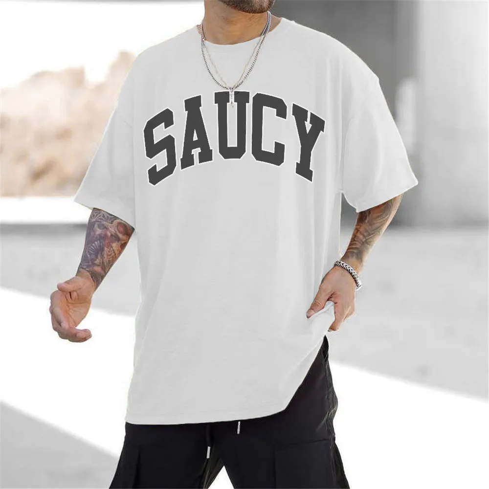 Street Trend Casual Monogram Print Crew Neck T-Shirt sold by Shopnova product image thumbnail 2