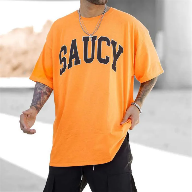 Street Trend Casual Monogram Print Crew Neck T-Shirt made by Shopnova