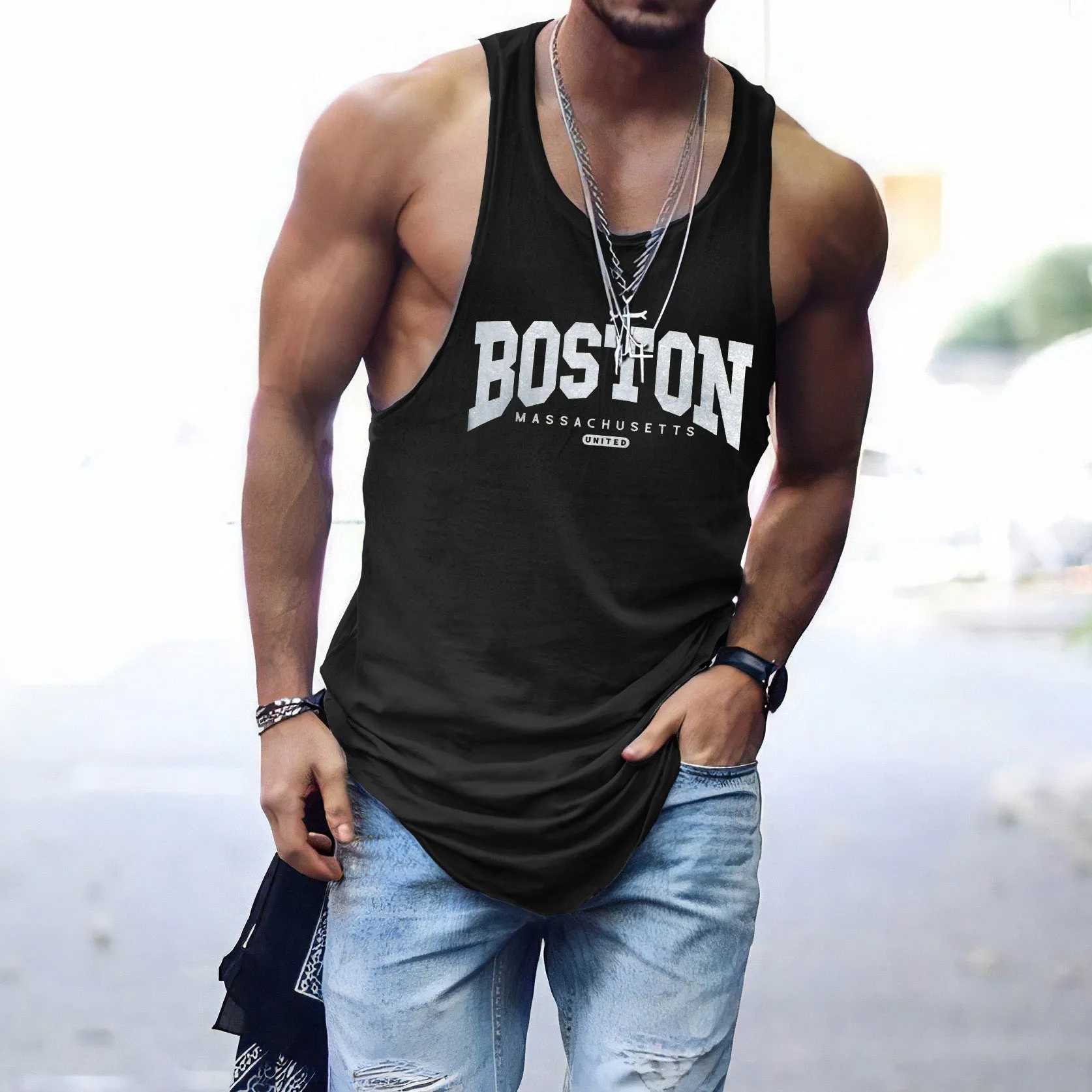 Boston Men's Sport Street Tank Top sold by Shopnova