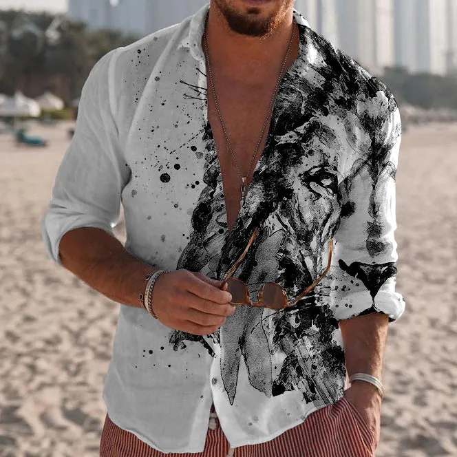 Personalized Trendy Fashion Printed Long Sleeve Simple Shirt sold by Shopnova product image thumbnail 2