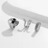 Skull Boa Design 3 Piece Combination Ring sold by Shopnova