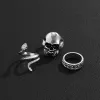 Skull Boa Design 3 Piece Combination Ring sold by Shopnova