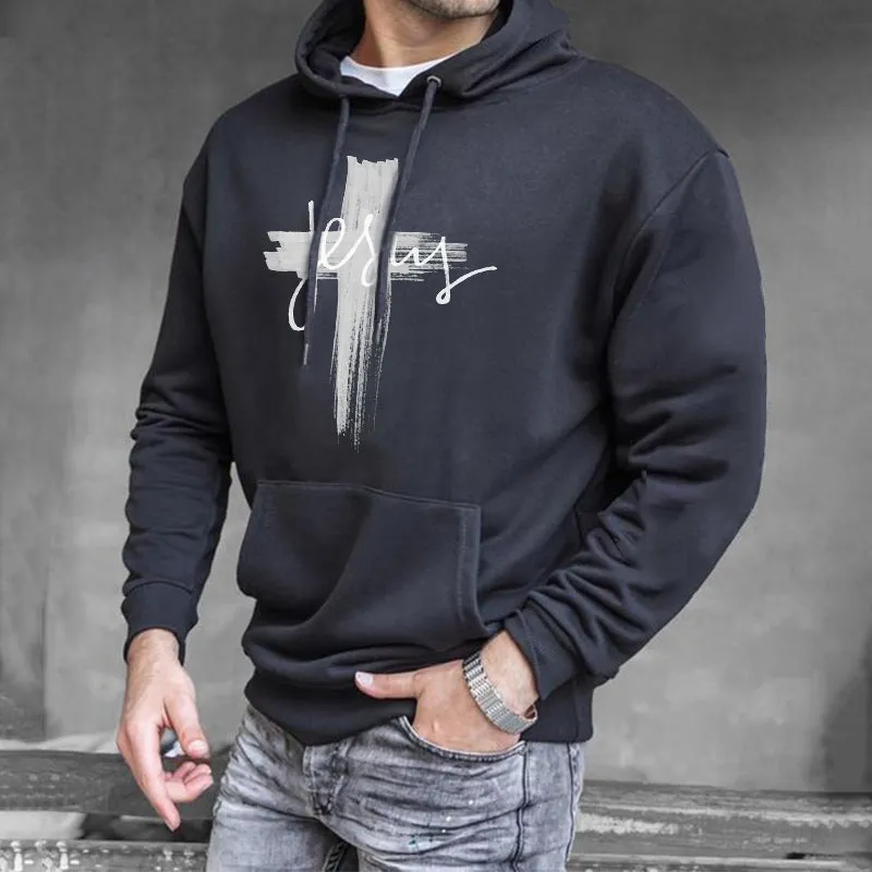 Juses Cross Men's Losse Fit Hoodies sold by Shopnova