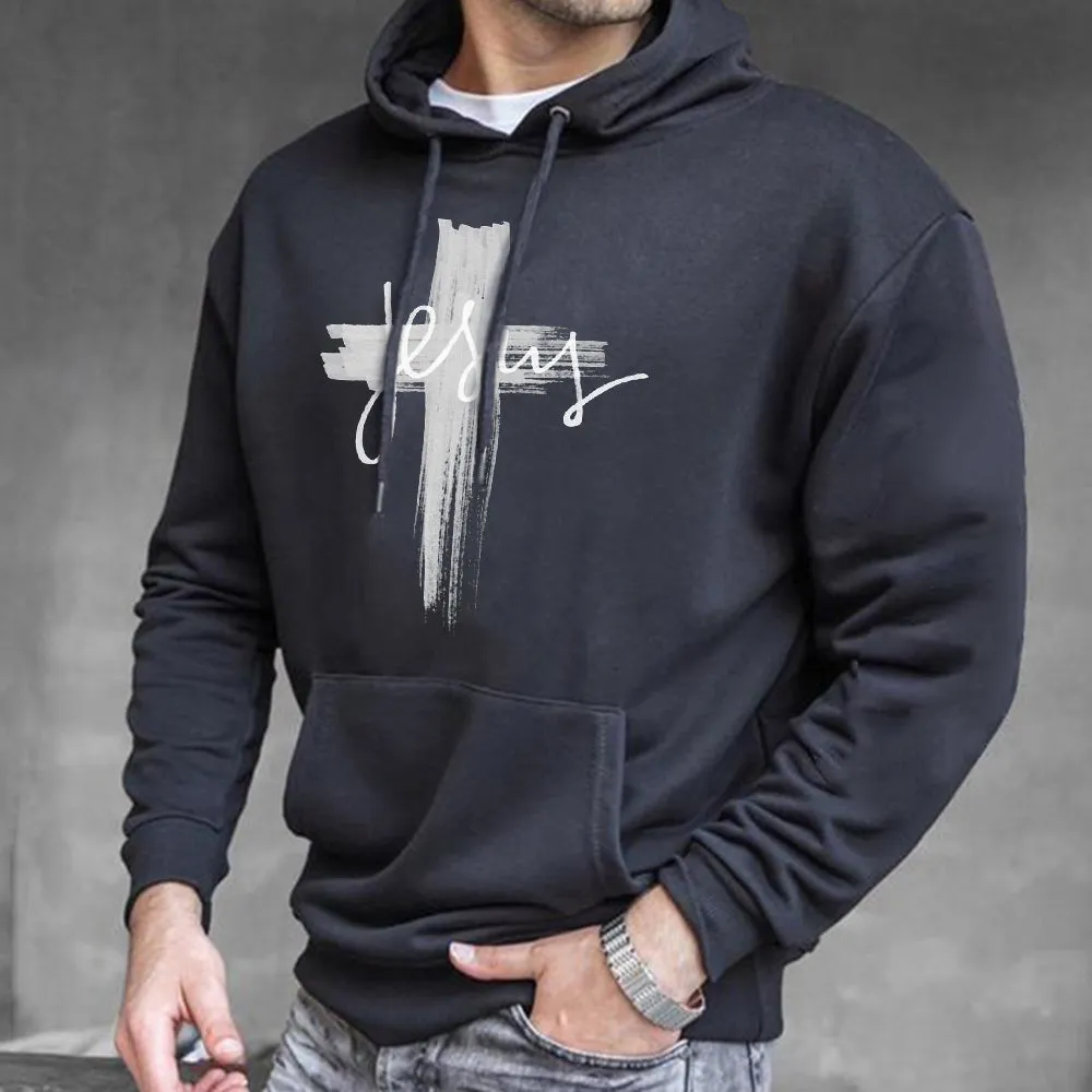 Juses Cross Men's Losse Fit Hoodies sold by Shopnova product image thumbnail 2