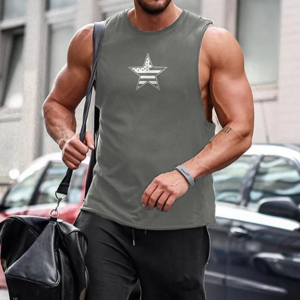 USA Flag Men's Fashion Tank Tops-B sold by Shopnova