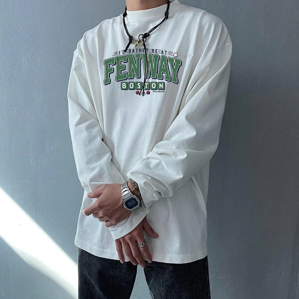 Fenway Boston Men's Loose Fit Long Sleeve T-Shirts-B sold by Shopnova