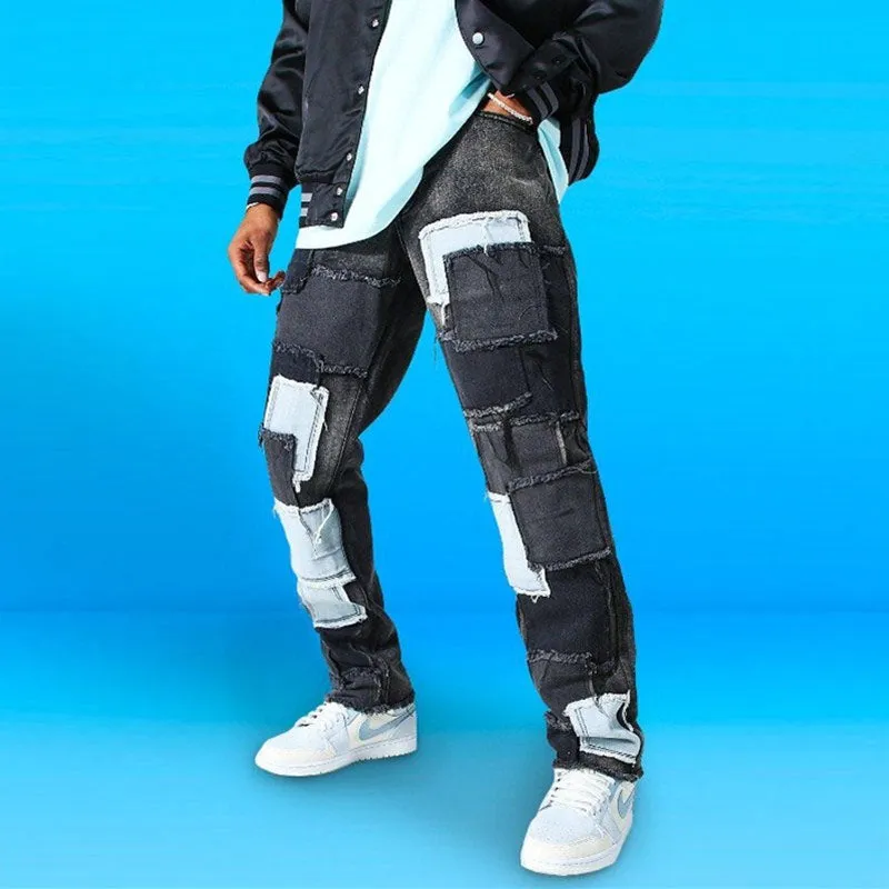 Clearance-Casual patchwork jeans-L sold by Shopnova product image thumbnail 3