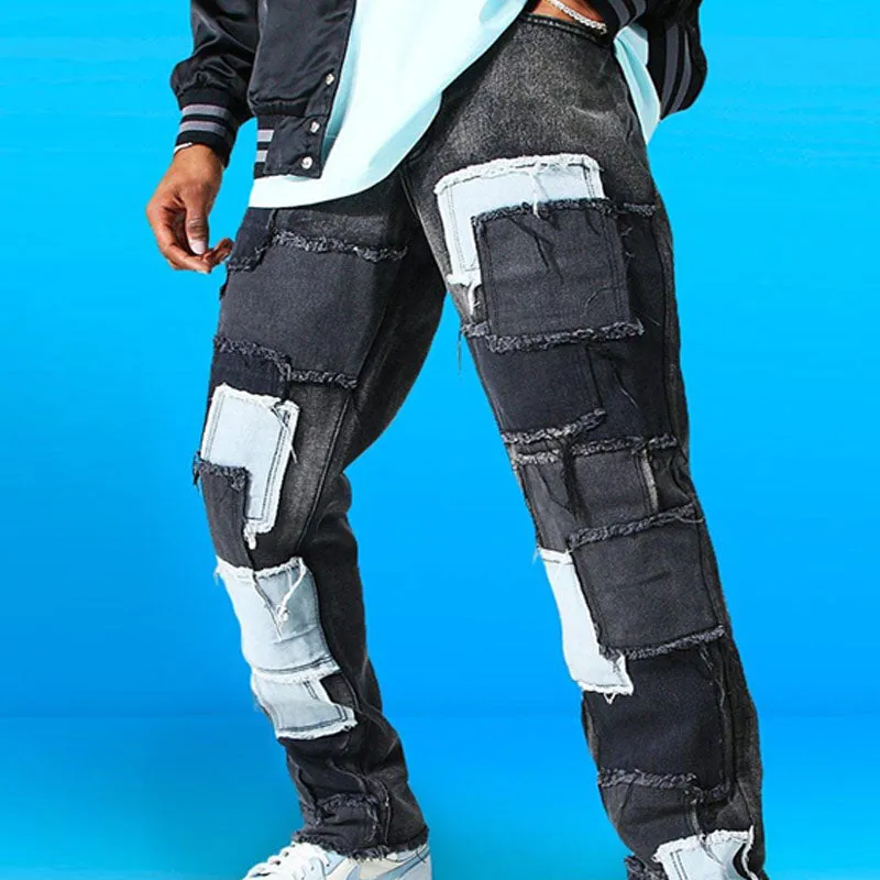 Clearance-Casual patchwork jeans-L sold by Shopnova product image thumbnail 2