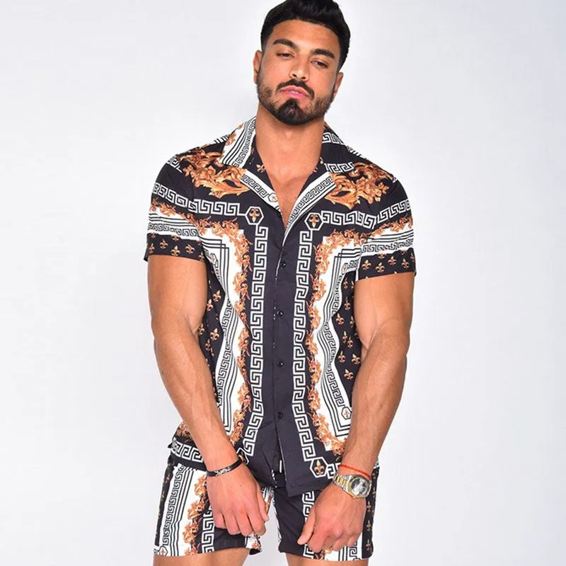 Men's Hawaiian Shirt & Shorts Set Two Pieces sold by Shopnova product image thumbnail 2