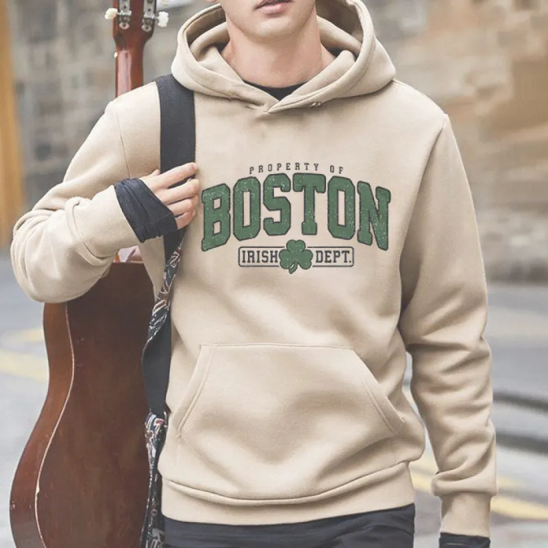 Property of Boston Irish Dept Fleece Hoodie sold by Shopnova