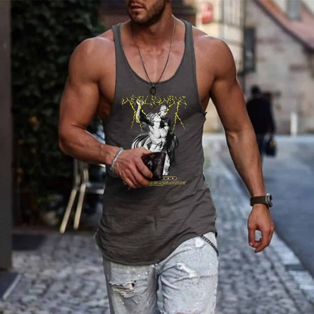 Graphic Print Loose Men's Tank Top sold by Shopnova
