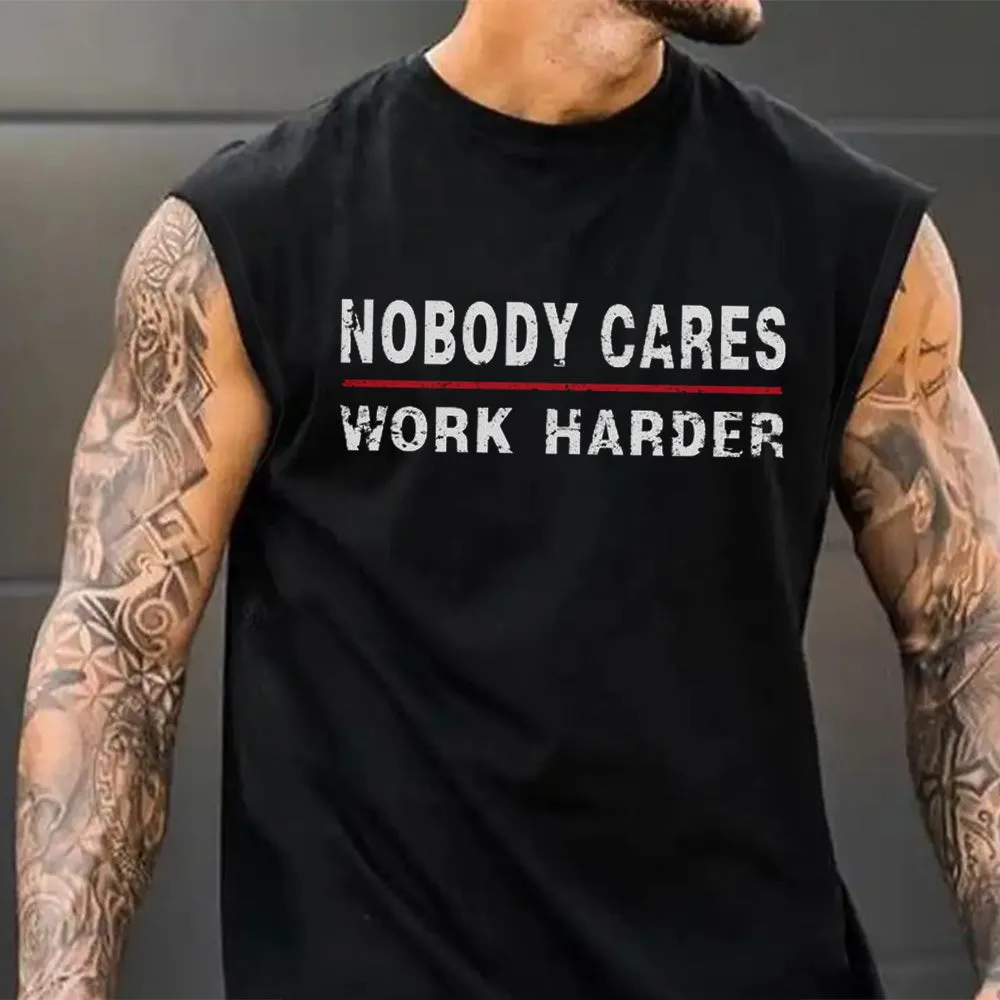 "Nobody Cares, Work Harder" Men's Casual Tank Tops-C sold by Shopnova product image thumbnail 2