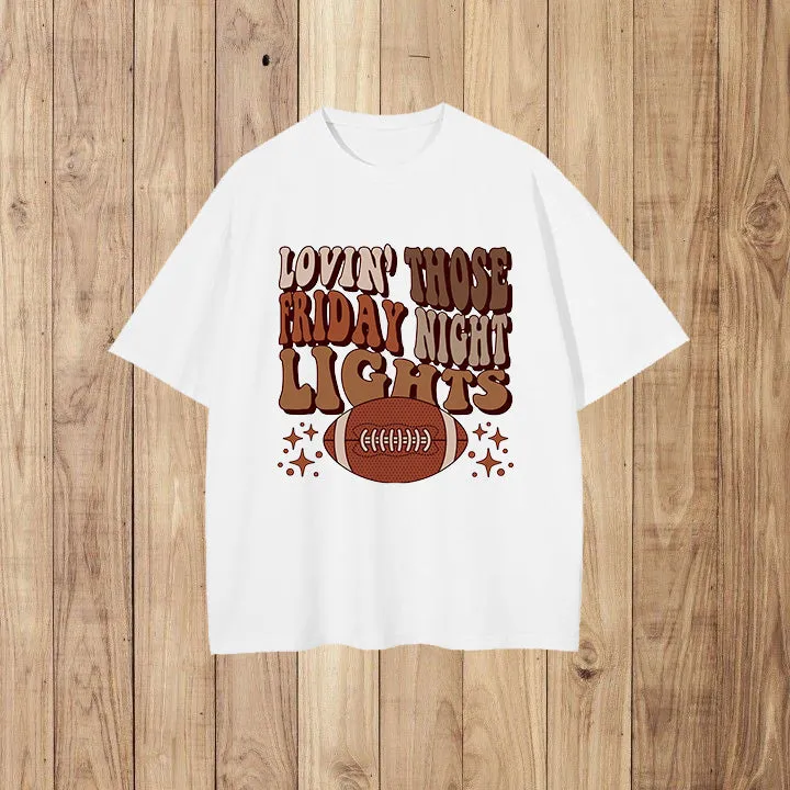 Football Friday Night Print Cotton T-shirt sold by Shopnova product image thumbnail 4