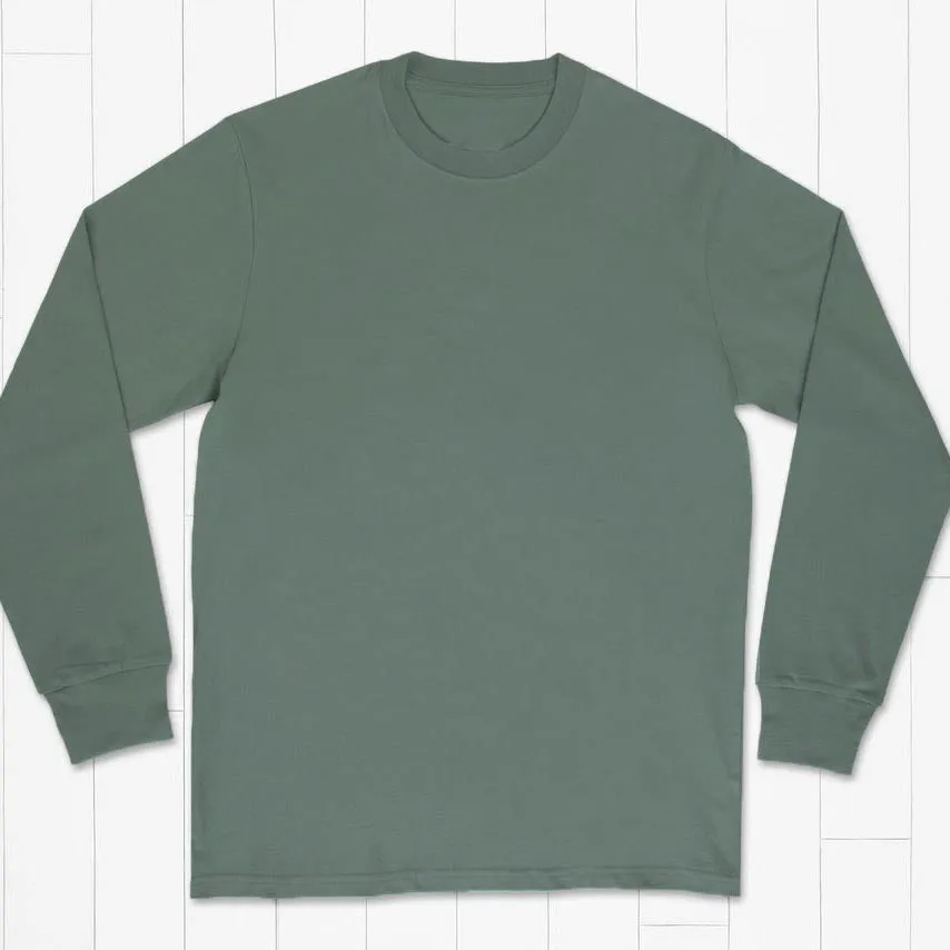Men's Sage Green Color Long Sleeve T-shirt 230GSM-A sold by Shopnova product image thumbnail 3