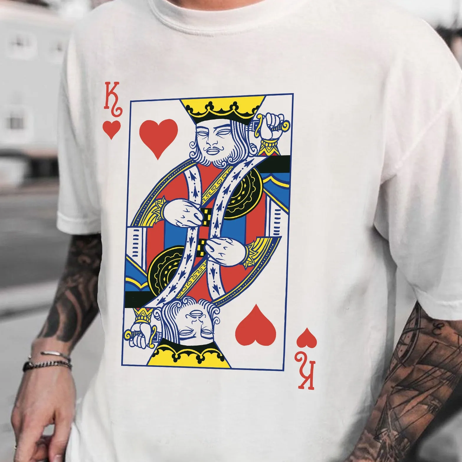 Poker Graphic Print Loose Short Sleeve Men's T-Shirt sold by Shopnova product image thumbnail 2