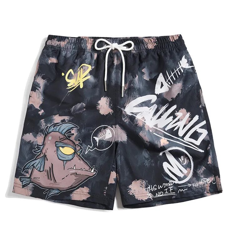 Men's beach pants loose casual cartoon printed shorts sold by Shopnova product image thumbnail 2