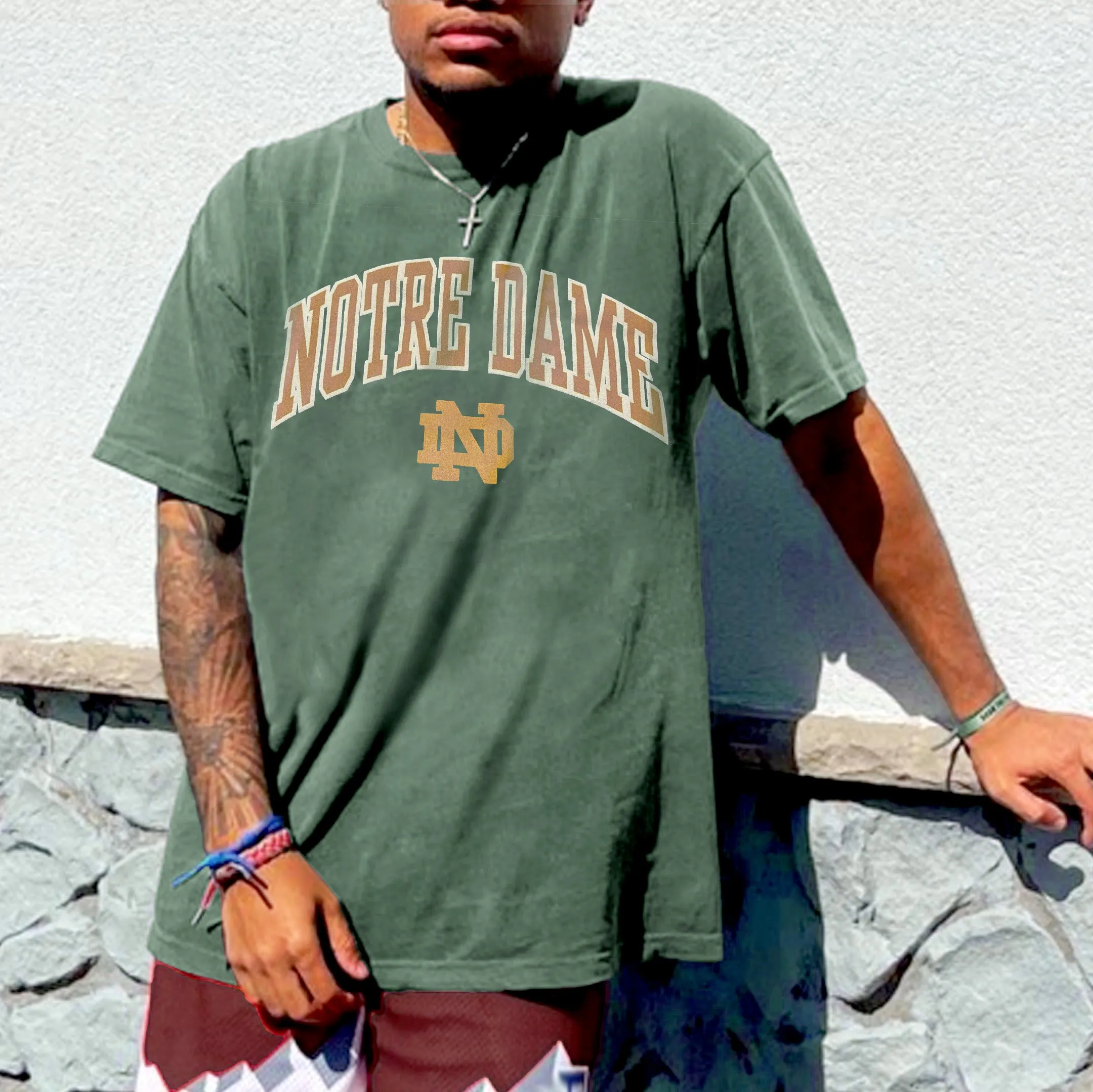 Notre Dame University Men's Oversized T-Shirts sold by Shopnova