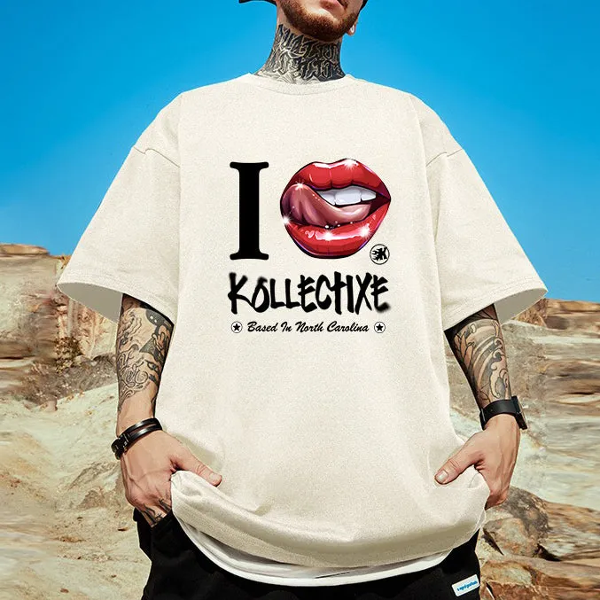 Lip Print Men's Cotton T-shirt sold by Shopnova product image thumbnail 3