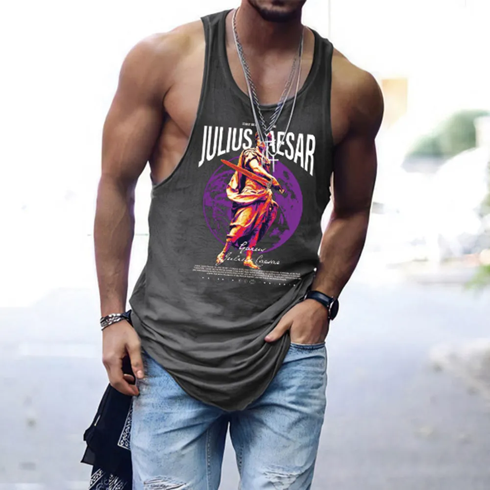 Letter Graphic Print Loose Men's Vest sold by Shopnova