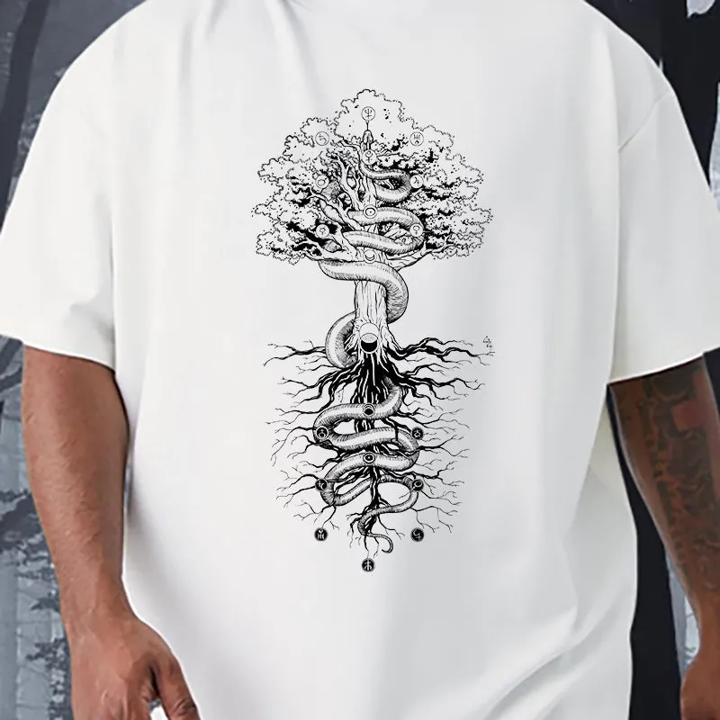 Norse Mythological Yggdrasil and the Midgard Serpent T-shirt sold by Shopnova product image thumbnail 4