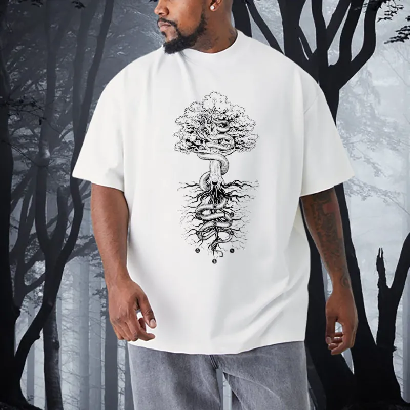 Norse Mythological Yggdrasil and the Midgard Serpent T-shirt sold by Shopnova