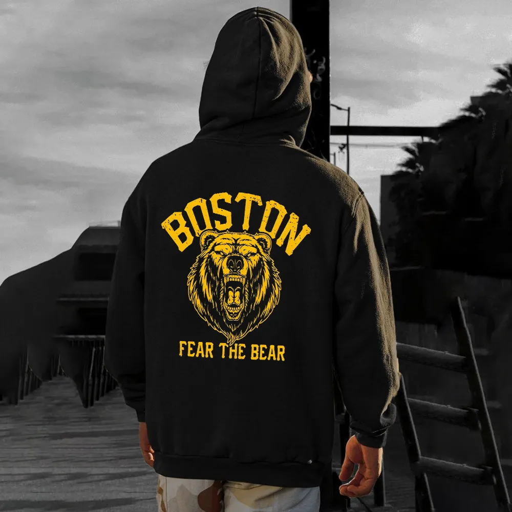 Boston bruins Bear Men's Fleeced Hoodie sold by Shopnova