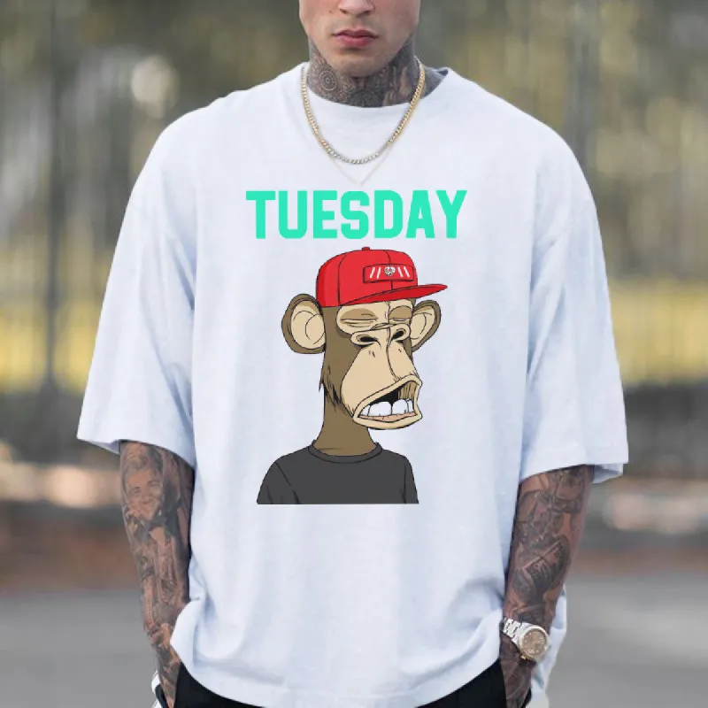 Tuesday Letters Graphic Print Men's T-Shirt sold by Shopnova