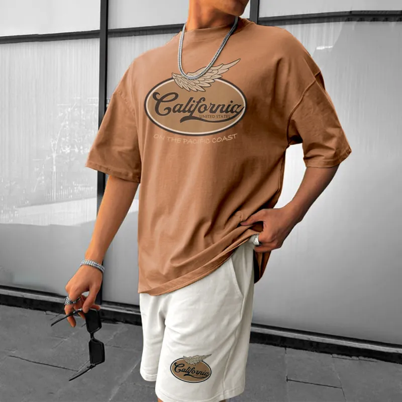 California Men's Stylish Casual Short Sleeves Tracksuits sold by Shopnova
