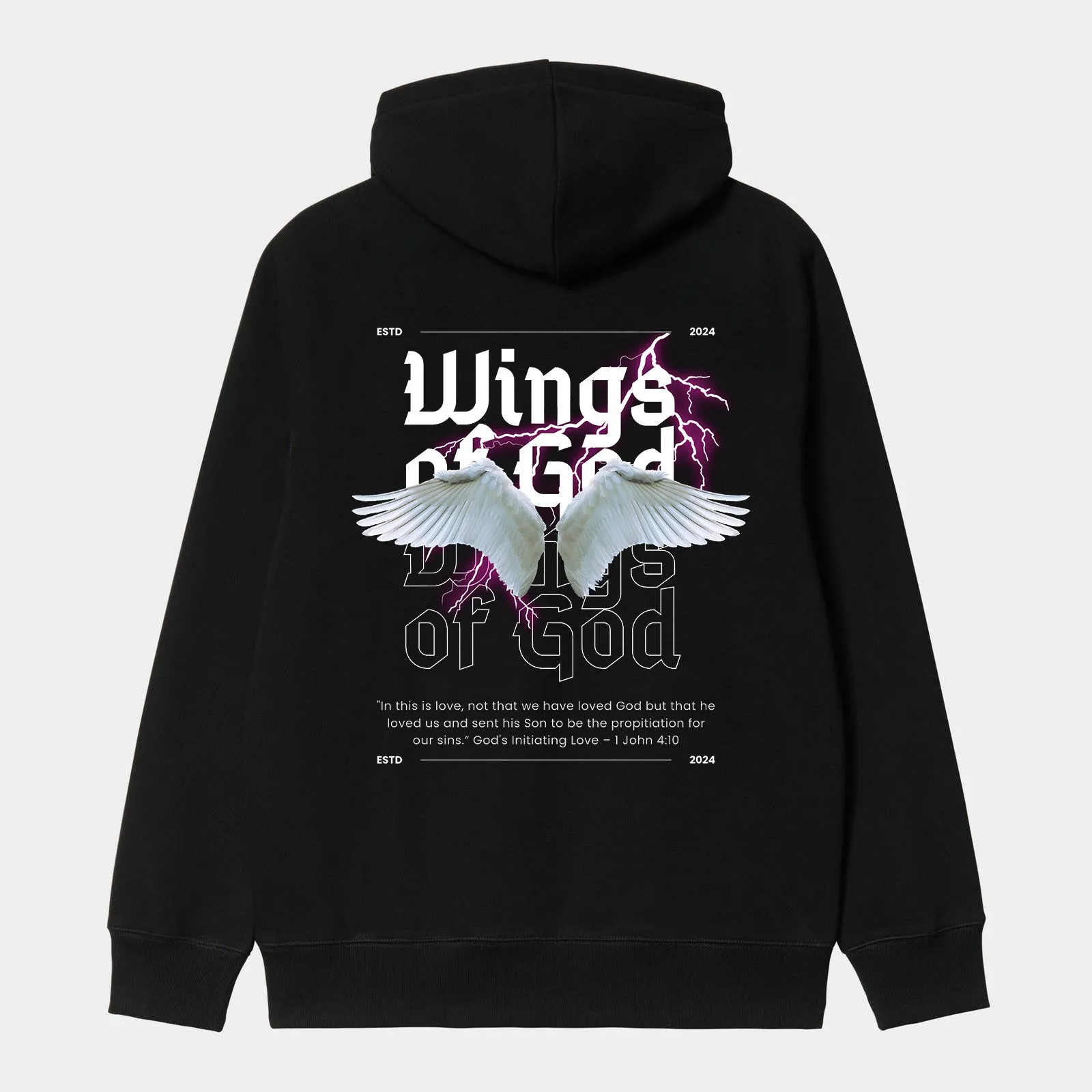 God's Initiating Love Protective Wings Fleeced Hoodie sold by Shopnova product image thumbnail 3