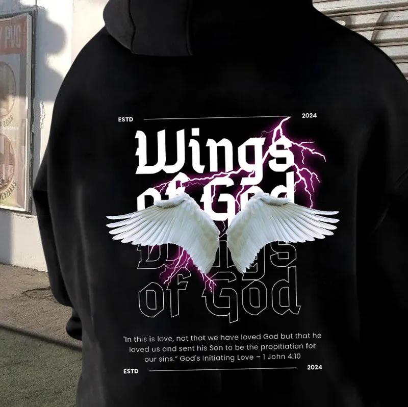 God's Initiating Love Protective Wings Fleeced Hoodie sold by Shopnova product image thumbnail 2