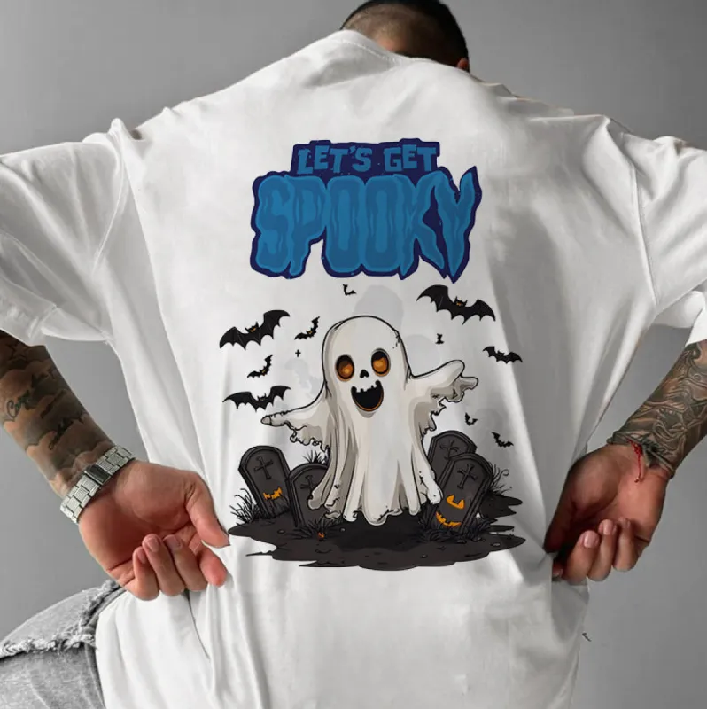 Men's Spooky Ghost and Tombs Short Sleeve T-shirt sold by Shopnova