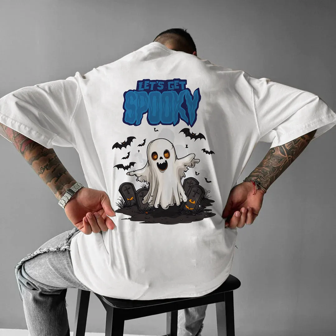 Men's Spooky Ghost and Tombs Short Sleeve T-shirt sold by Shopnova product image thumbnail 2