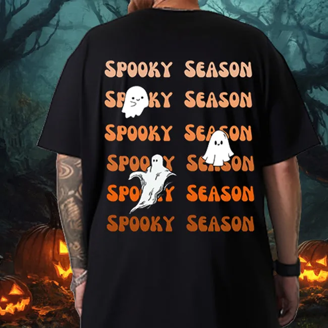 Spooky Ghost Men's Short Sleeve Black T-shirt sold by Shopnova product image thumbnail 2