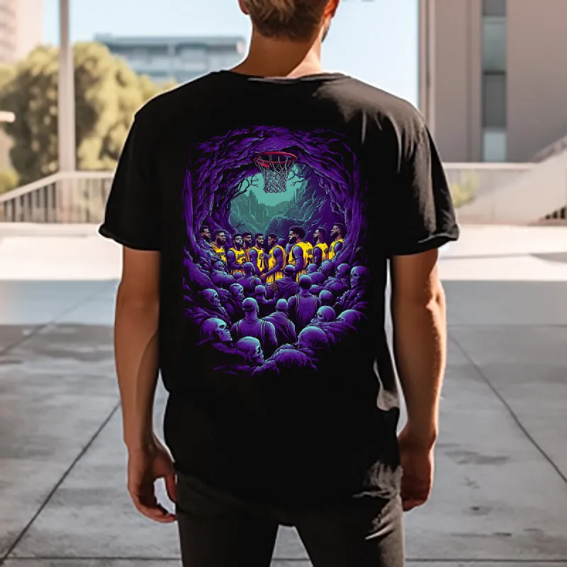 Halloween Court Clash Skeletons vs. Basketball Team T-Shirt sold by Shopnova